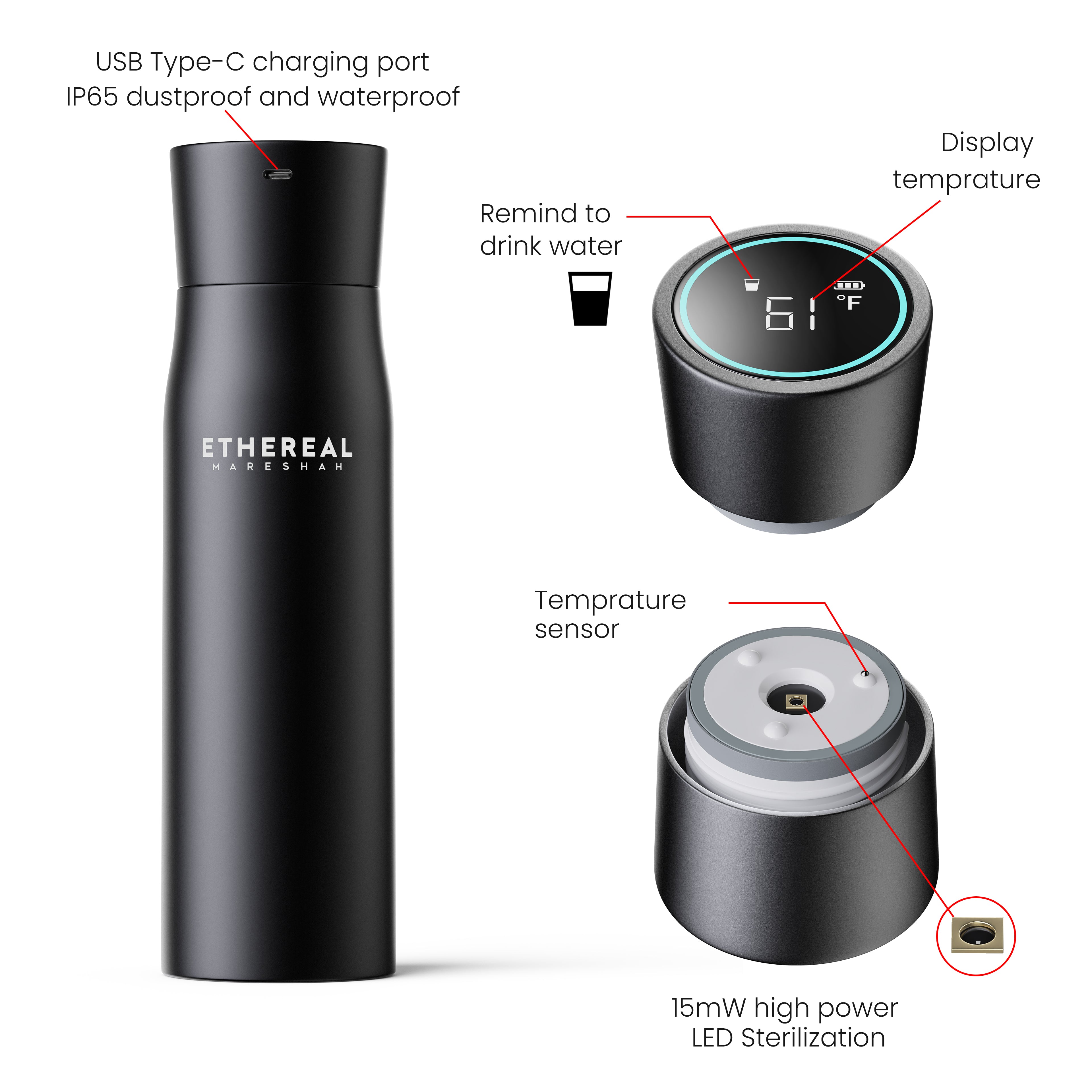 Sustain Pure UV Self-Cleaning Bottle